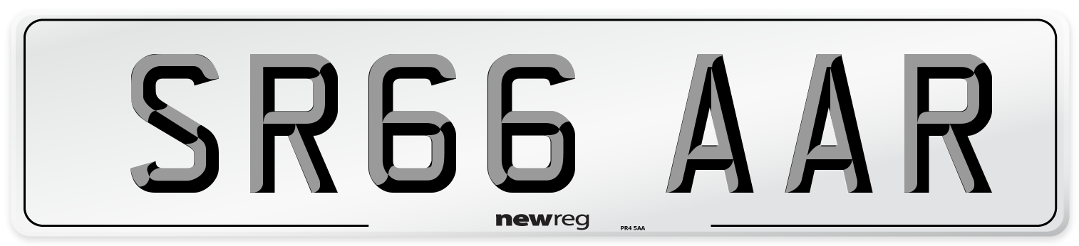 SR66 AAR Number Plate from New Reg